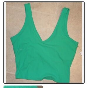 Gap Fit Green V-Neck Tank Top NWOT